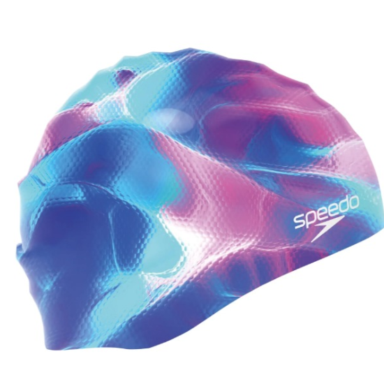 Speedo Swimming Printed Silicone Cap - Blue/Purple
